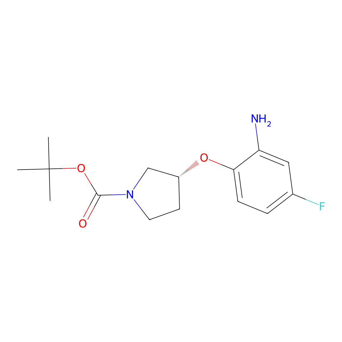 (R)-tert-Butyl 3-(2-amino-4-fluorophenoxy)pyrrolidine-1-carboxylate molecular structure, CAS 1233860-08-6