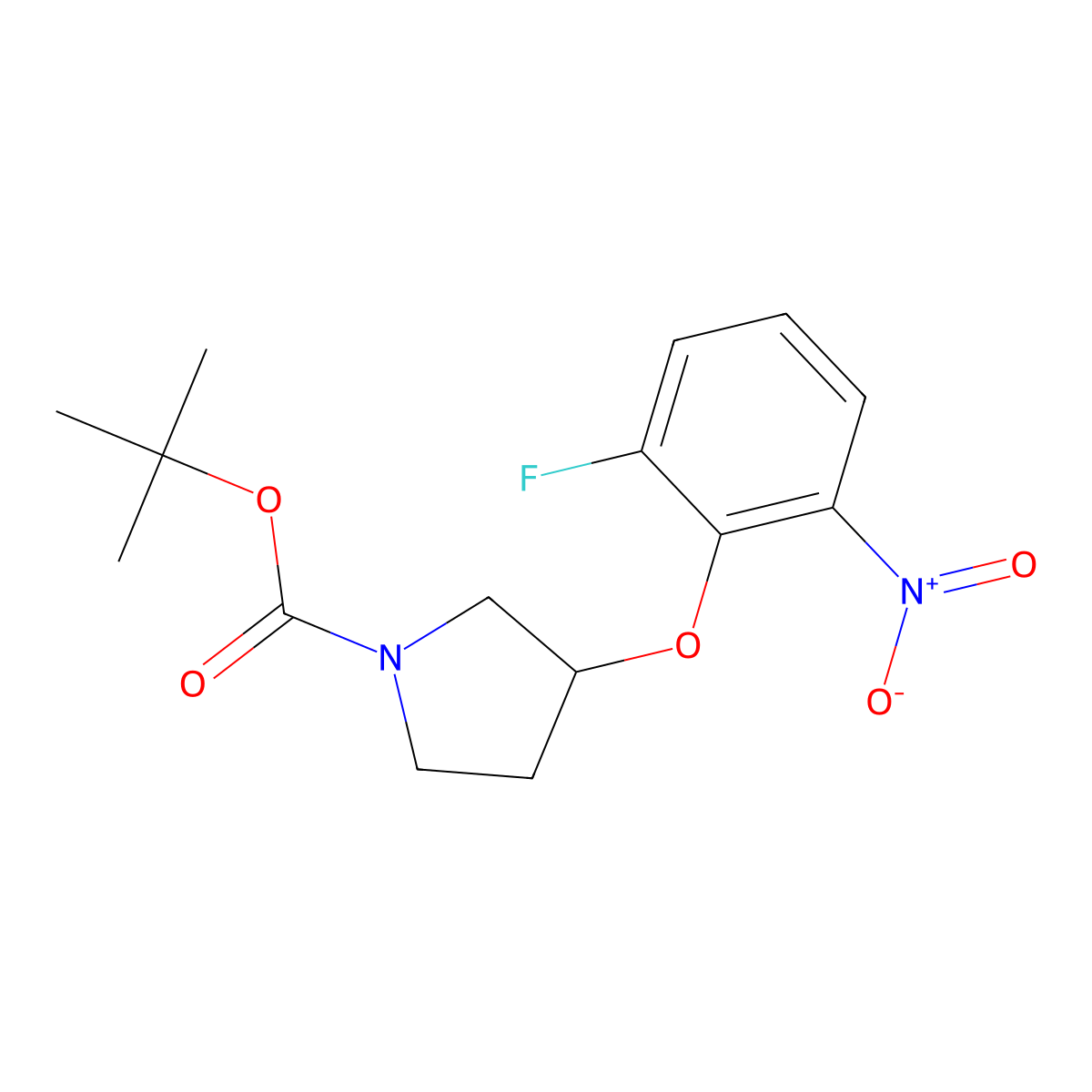 (R)-tert-Butyl 3-(2-fluoro-6-nitrophenoxy)pyrrolidine-1-carboxylate molecular structure, CAS 1233860-17-7
