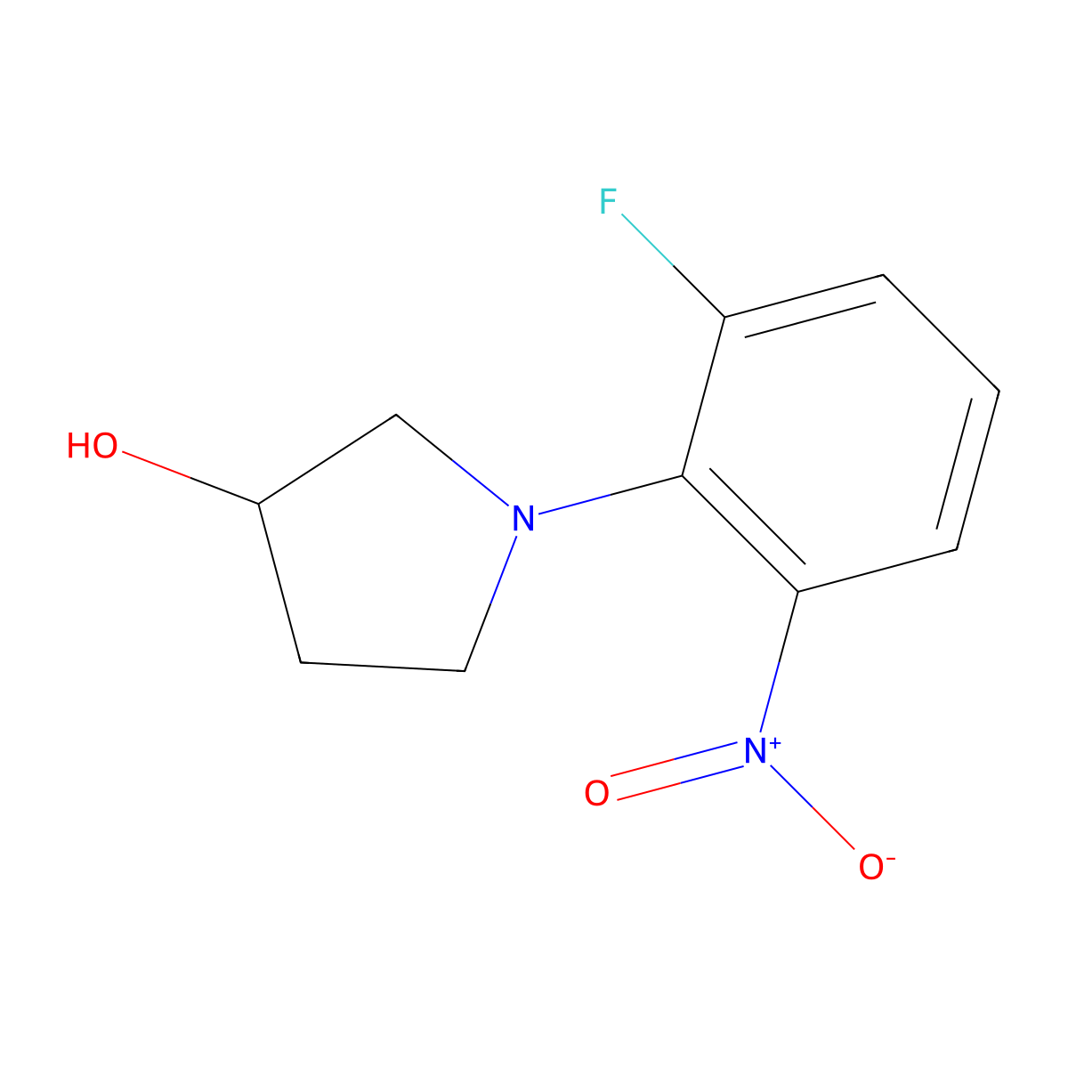 (S)-1-(2-Fluoro-6-nitrophenyl)pyrrolidine-3-ol molecular structure, CAS 1233860-22-4