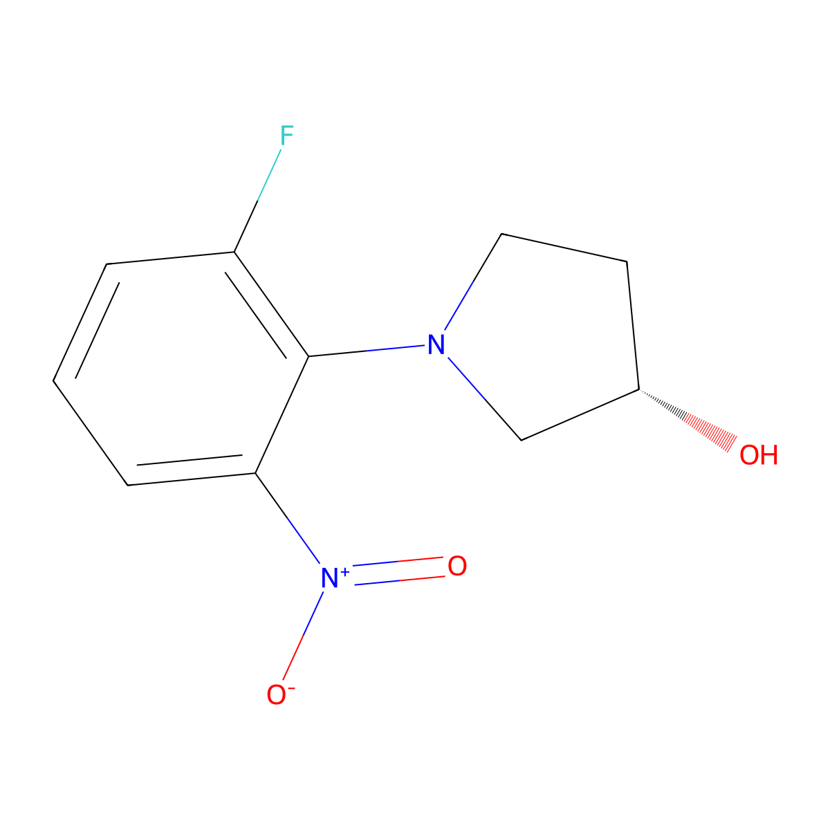 (S)-1-(2-Fluoro-6-nitrophenyl)pyrrolidine-3-ol molecular structure, CAS 1233860-22-4