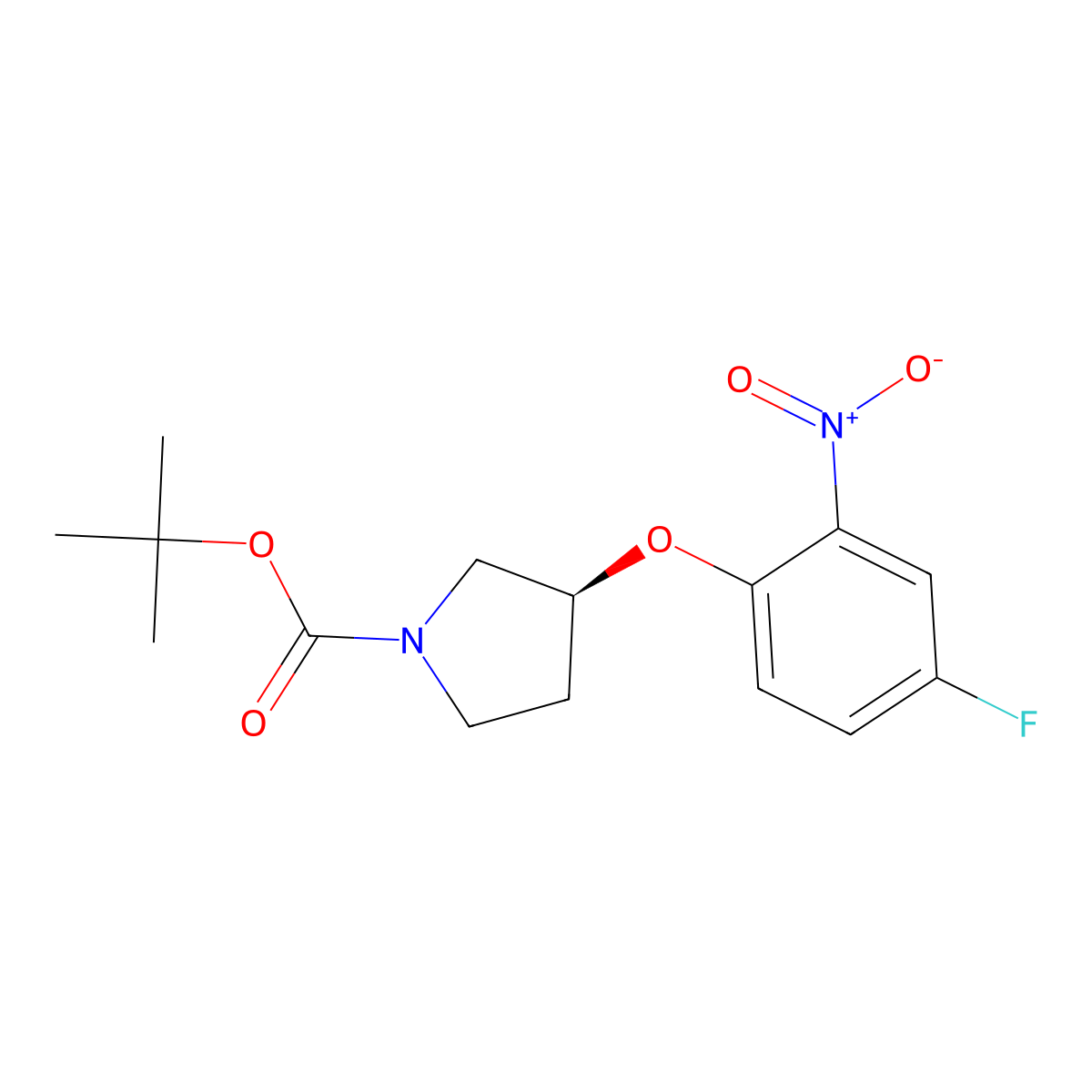 (S)-tert-Butyl 3-(4-fluoro-2-nitrophenoxy)pyrrolidine-1-carboxylate molecular structure, CAS 1233860-23-5