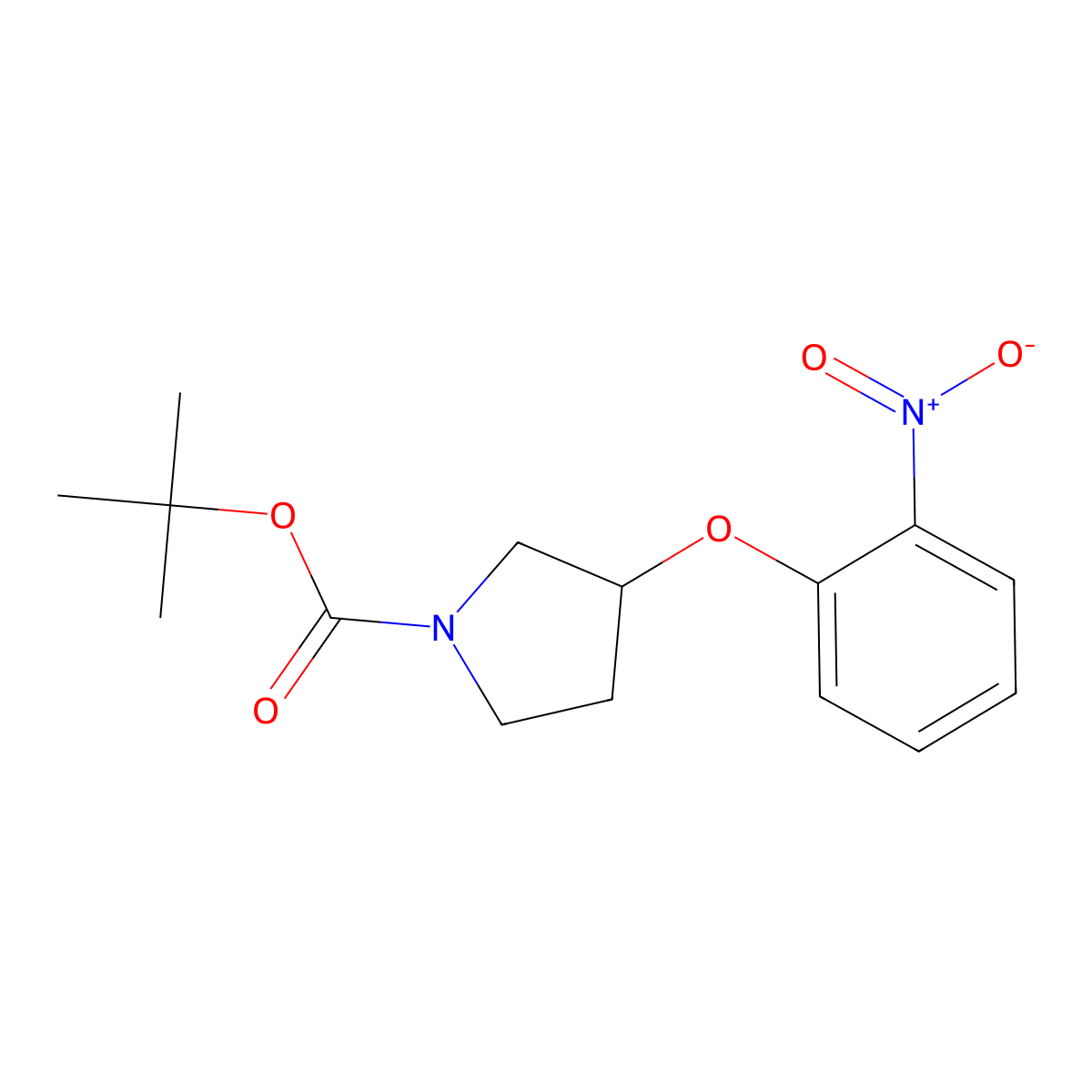 (S)-tert-Butyl 3-(2-nitrophenoxy)pyrrolidine-1-carboxylate molecular structure, CAS 1233860-27-9