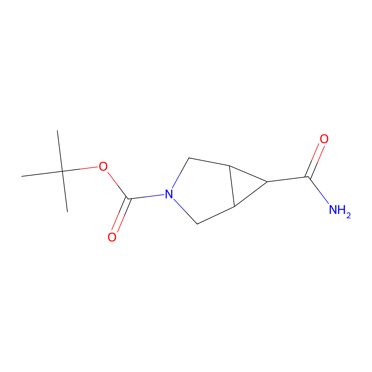 tert-Butyl 6-carbamoyl-3-azabicyclo[3.1.0]hexane-3-carboxylate molecular structure, CAS 1233867-28-1