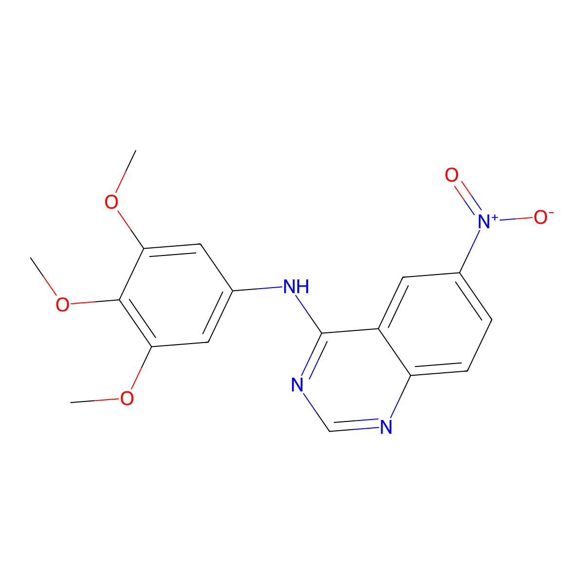 6-Nitro-N-(3,4,5-trimethoxyphenyl)quinazolin-4-amine molecular structure, CAS 1233868-72-8