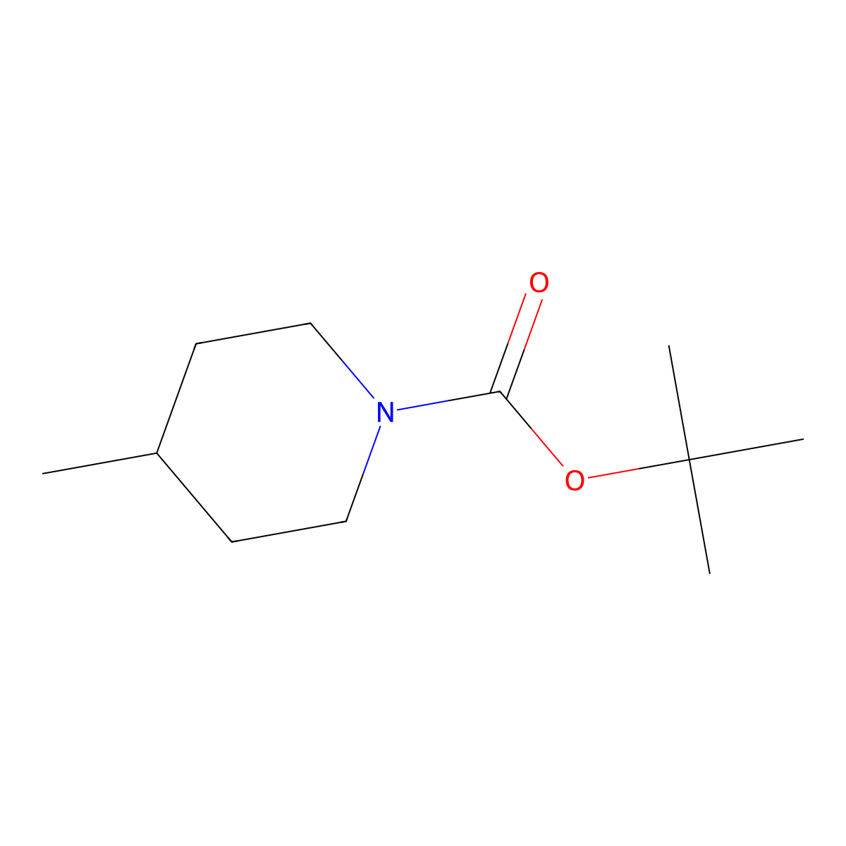 1-Boc-4-Methylpiperidine molecular structure, CAS 123387-50-8