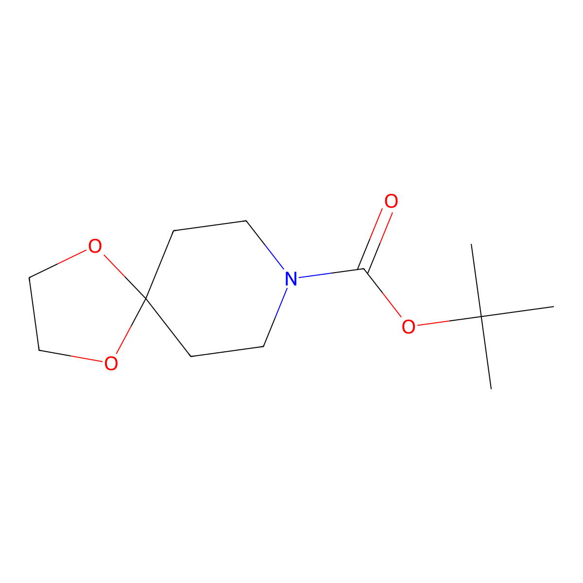 1,1-Dimethylethyl 1,4-dioxa-8-azaspiro[4.5]decane-8-carboxylate molecular structure, CAS 123387-51-9