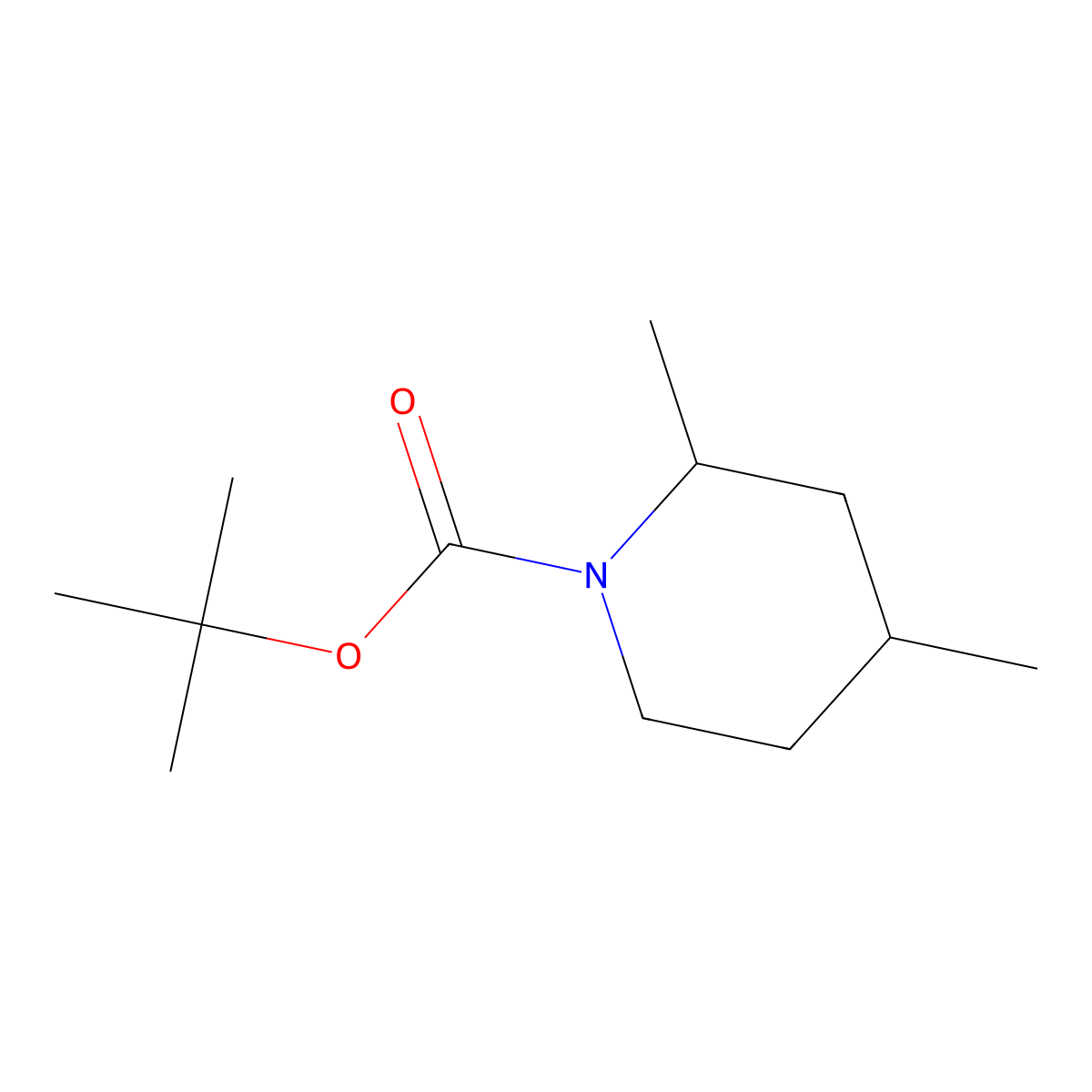 Tert-butyl 2,4-dimethylpiperidine-1-carboxylate molecular structure, CAS 123387-62-2