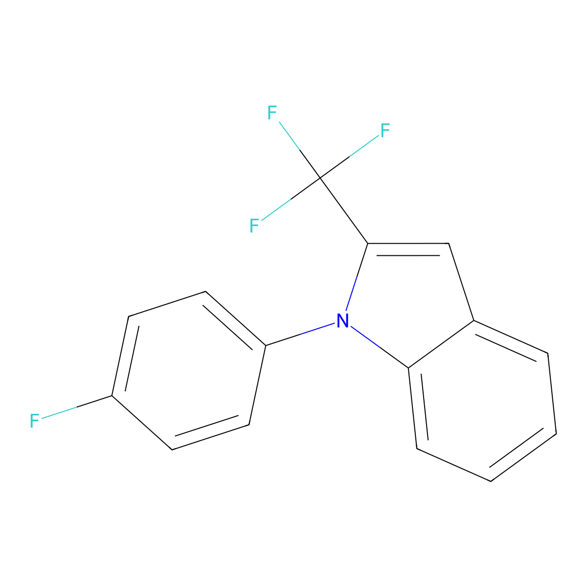 1-(4-Fluorophenyl)-2-(trifluoromethyl)-1H-indole molecular structure, CAS 1233881-86-1