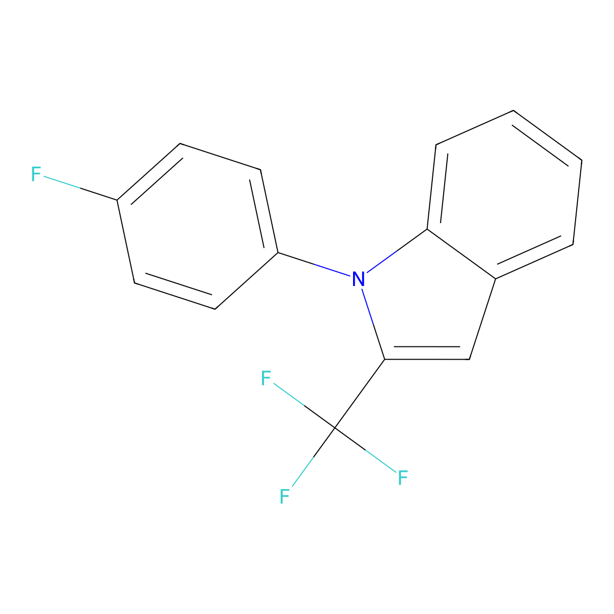 1-(4-Fluorophenyl)-2-(trifluoromethyl)-1H-indole molecular structure, CAS 1233881-86-1