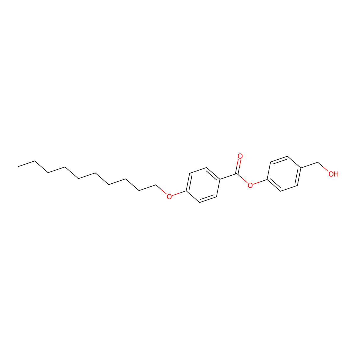 4-(Hydroxymethyl)phenyl 4-(decyloxy)benzoate molecular structure, CAS 123390-57-8