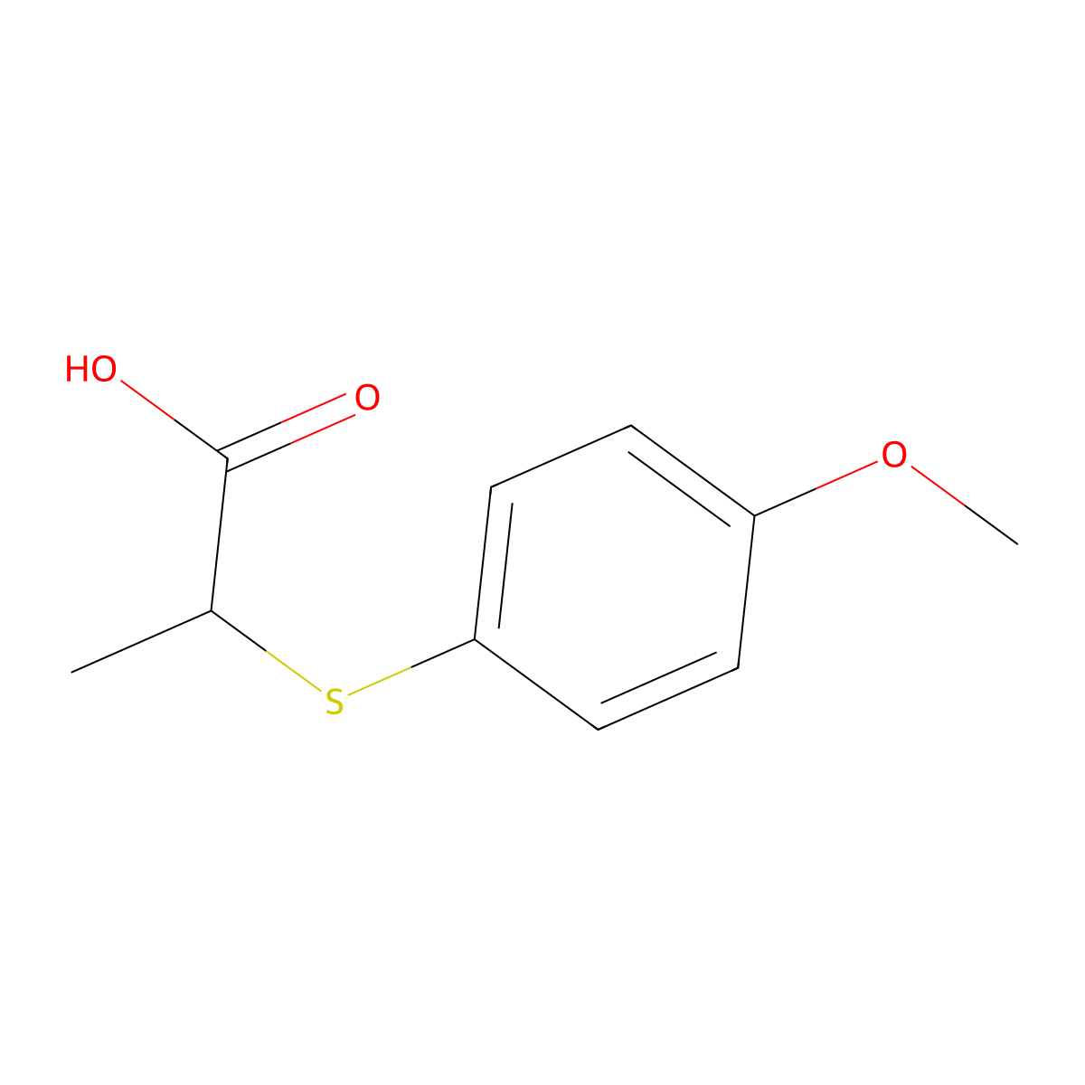 2-[(4-Methoxyphenyl)sulfanyl]propanoic acid molecular structure, CAS 123392-37-0