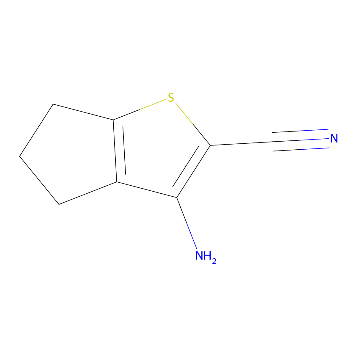 3-Amino-4H,5H,6H-cyclopenta[b]thiophene-2-carbonitrile molecular structure, CAS 1233920-99-4
