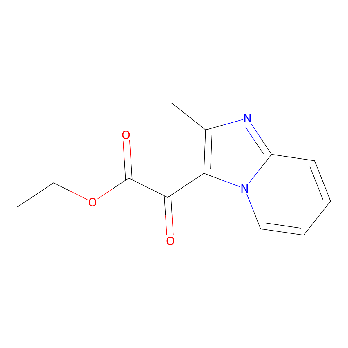 Ethyl 2-{2-methylimidazo[1,2-a]pyridin-3-yl}-2-oxoacetate molecular structure, CAS 1233927-29-1