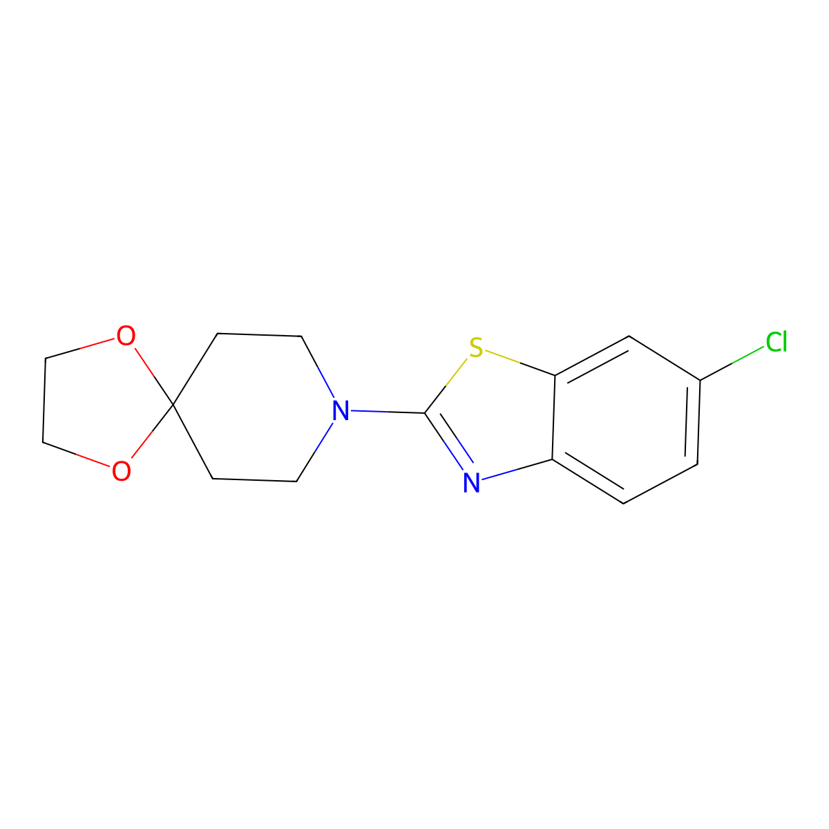 8-(6-Chloro-1,3-benzothiazol-2-yl)-1,4-dioxa-8-azaspiro[4.5]decane molecular structure, CAS 1233932-07-4