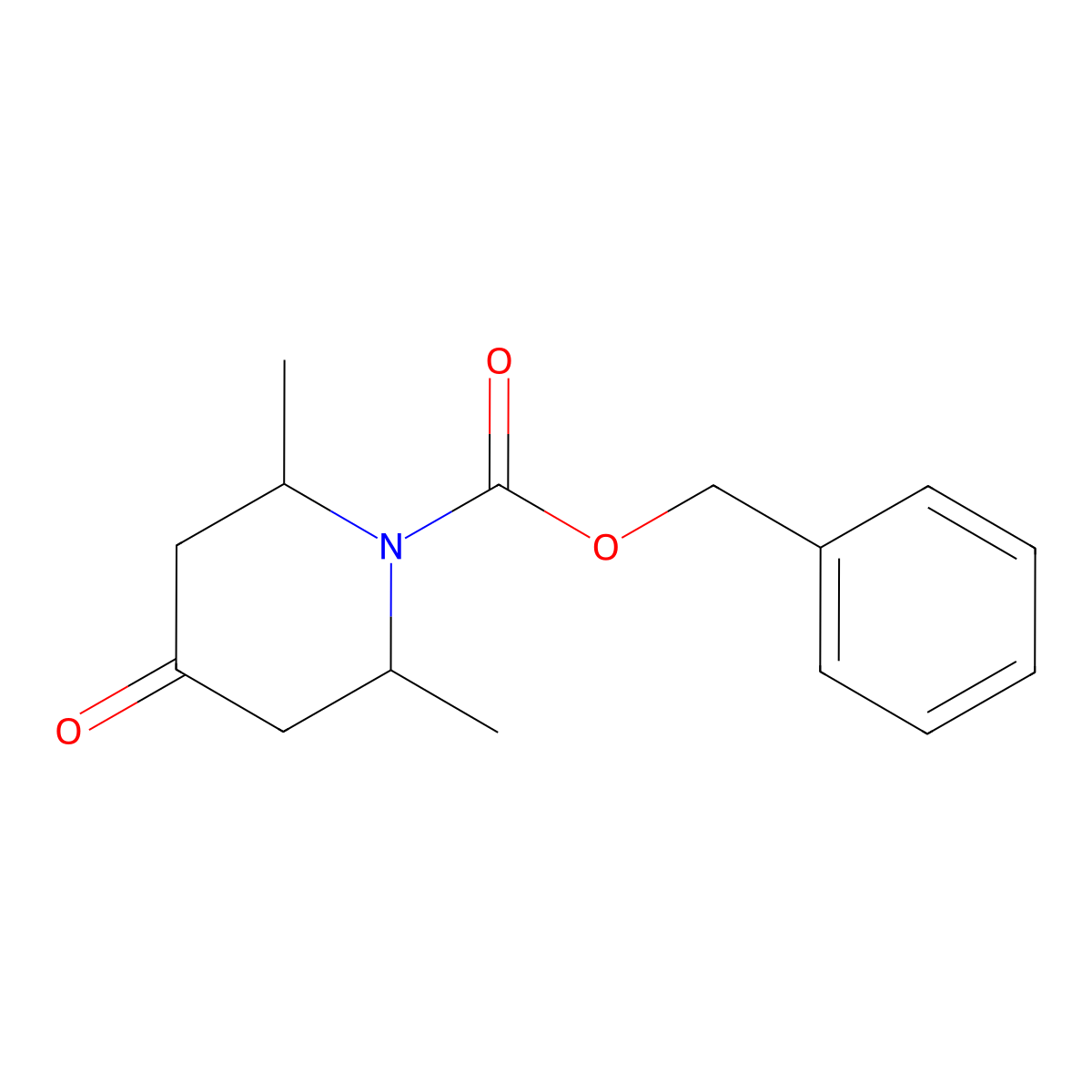Benzyl 2,6-dimethyl-4-oxopiperidine-1-carboxylate molecular structure, CAS 1233932-12-1