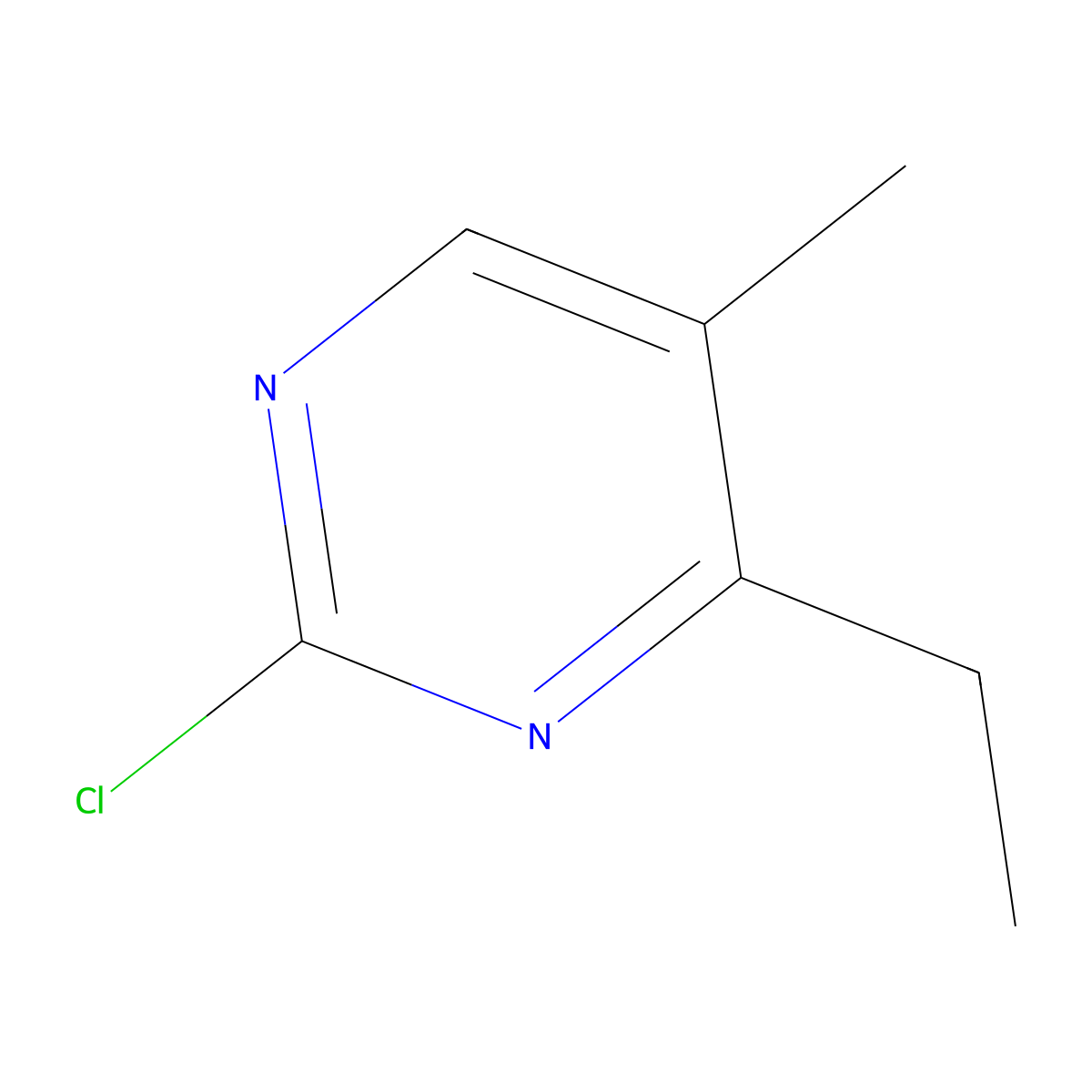 2-Chloro-4-ethyl-5-methylpyrimidine molecular structure, CAS 1233932-32-5