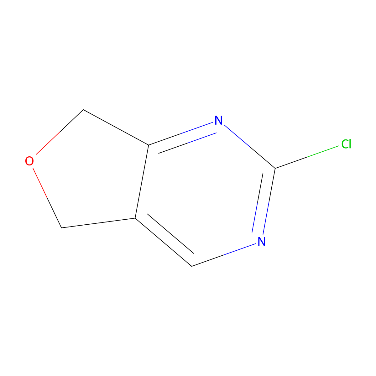 2-chloro-5H,7H-furo(3,4-d)pyrimidine molecular structure, CAS 1233932-44-9