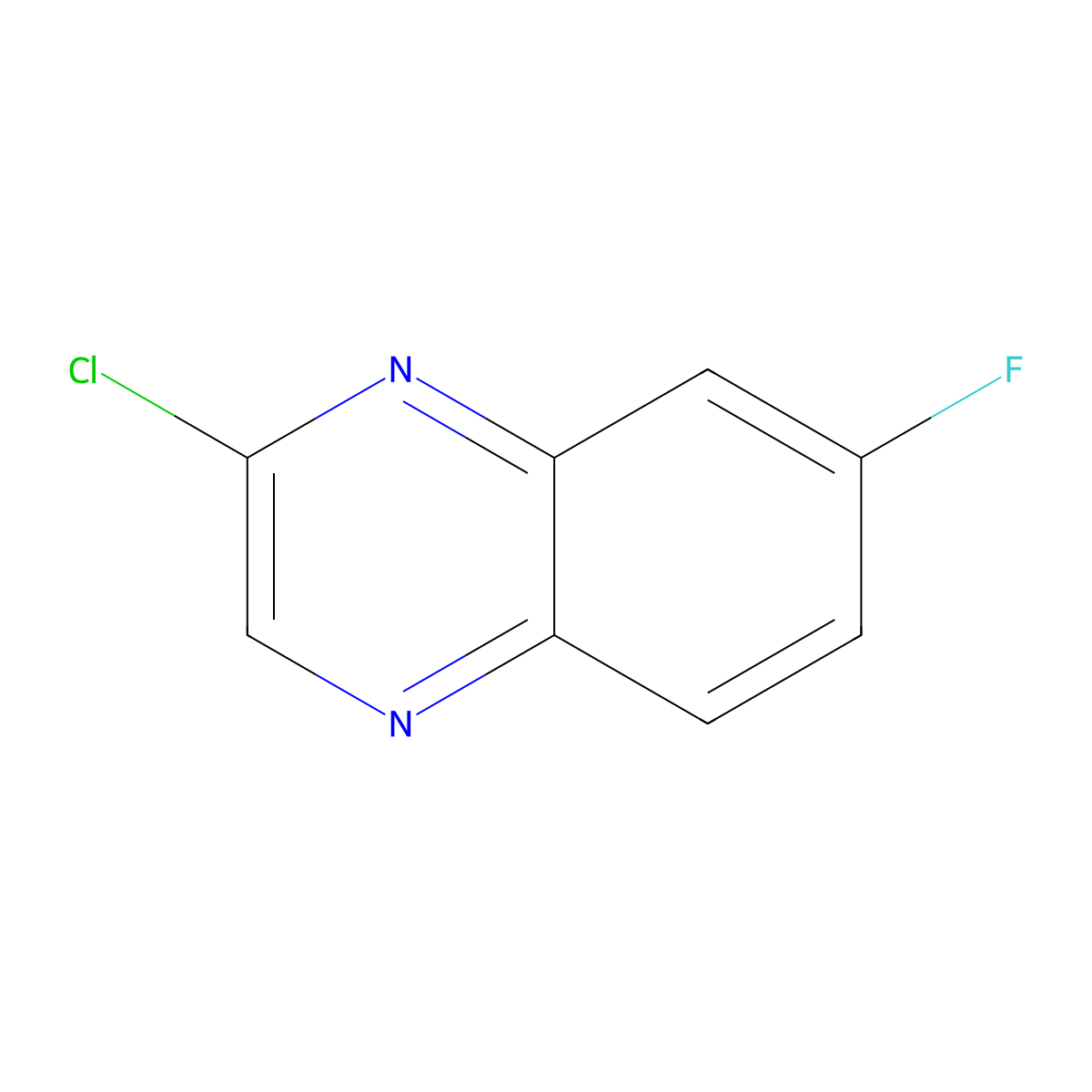 2-Chloro-7-fluoroquinoxaline molecular structure, CAS 1233932-59-6