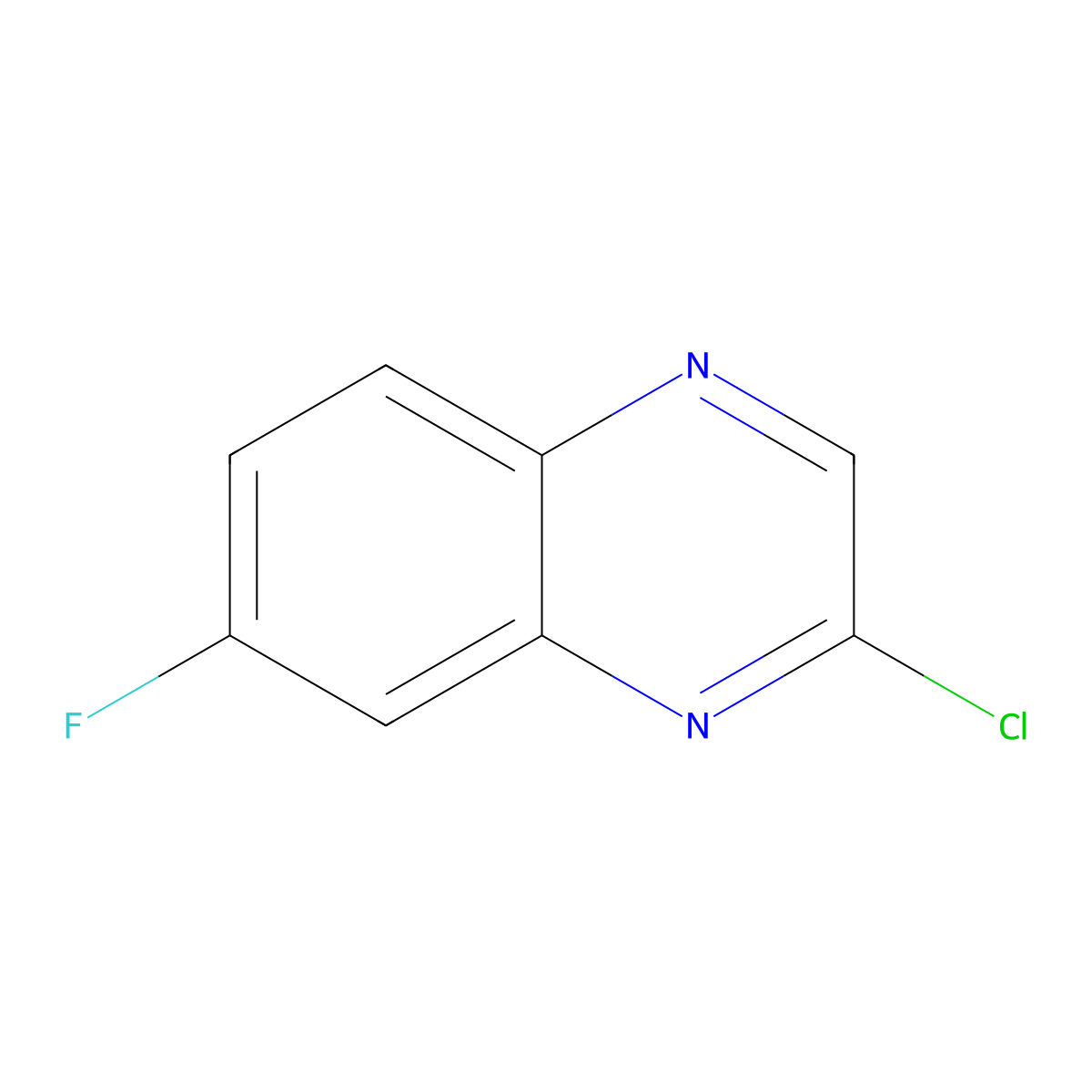 2-Chloro-7-fluoroquinoxaline molecular structure, CAS 1233932-59-6