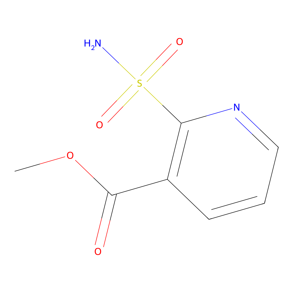 2-Sulfamoyl-nicotinic acid methyl ester molecular structure, CAS 123395-94-8