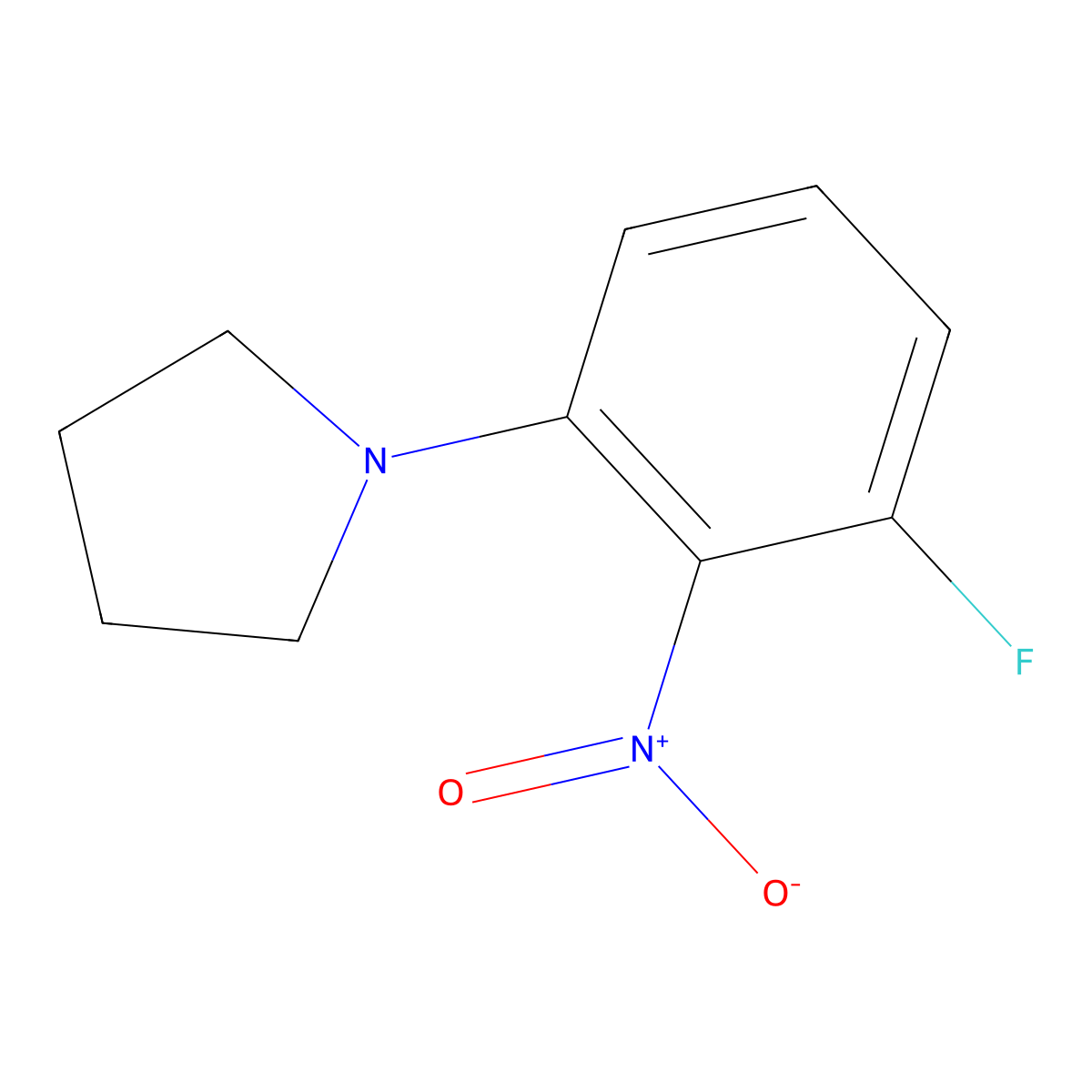 1-(3-Fluoro-2-nitrophenyl)pyrrolidine molecular structure, CAS 1233951-55-7