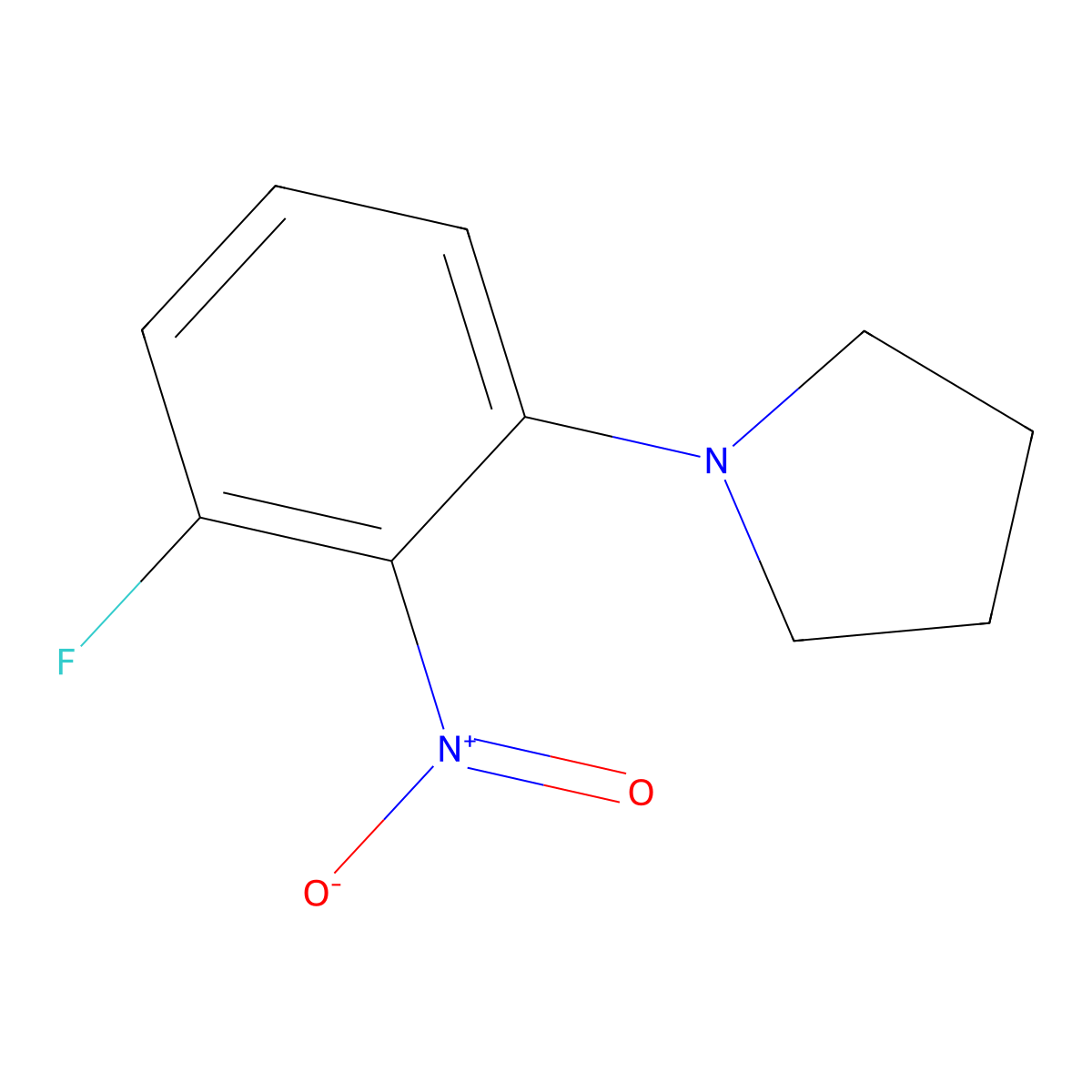 1-(3-Fluoro-2-nitrophenyl)pyrrolidine molecular structure, CAS 1233951-55-7