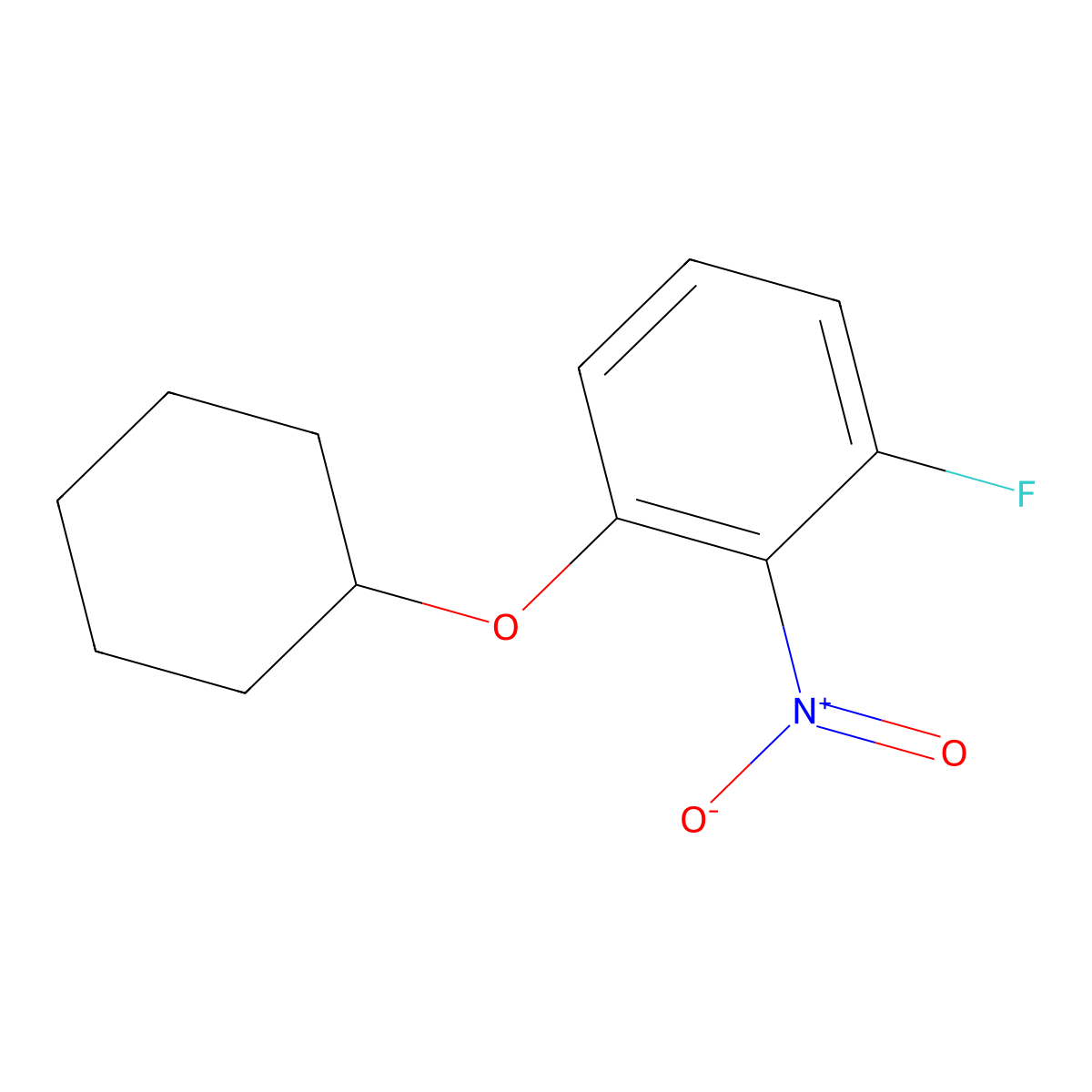 1-(Cyclohexyloxy)-3-fluoro-2-nitrobenzene molecular structure, CAS 1233951-56-8