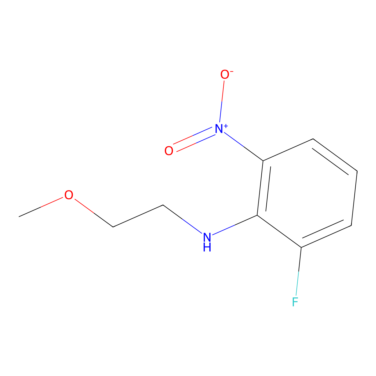 2-Fluoro-N-(2-methoxyethyl)-6-nitroaniline molecular structure, CAS 1233951-59-1