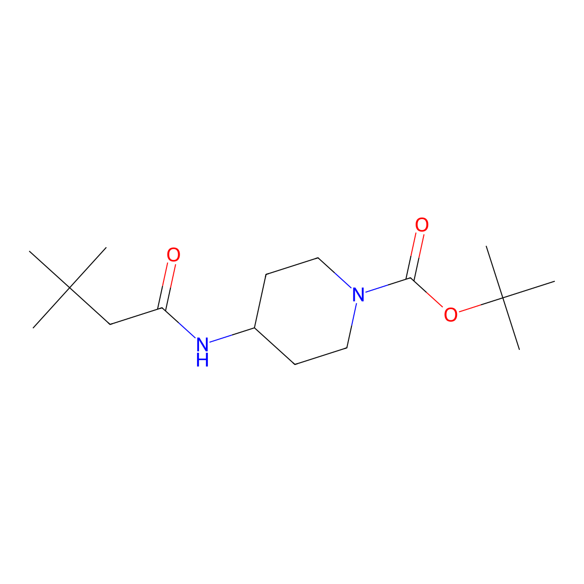 tert-Butyl 4-(3,3-dimethylbutanamido)piperidine-1-carboxylate molecular structure, CAS 1233951-68-2