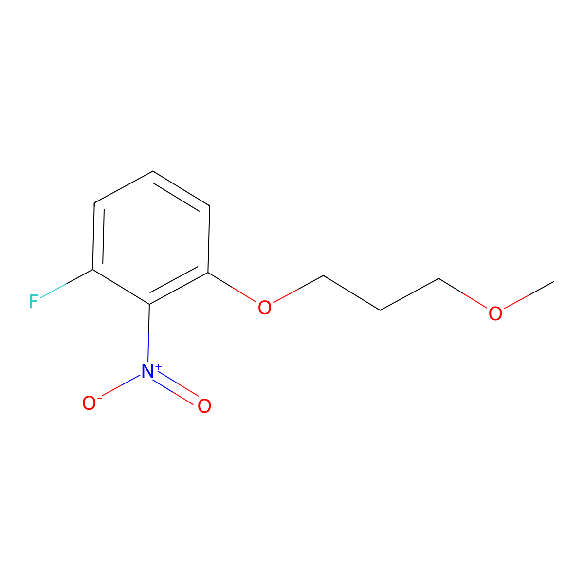1-Fluoro-3-(3-methoxypropoxy)-2-nitrobenzene molecular structure, CAS 1233951-69-3