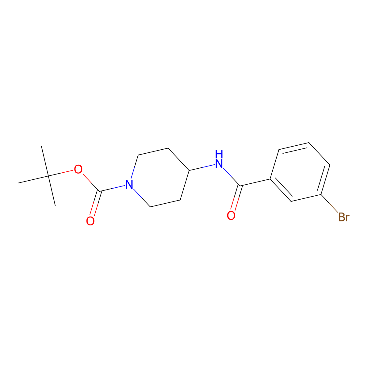 tert-Butyl 4-(3-bromobenzamido)piperidine-1-carboxylate molecular structure, CAS 1233951-77-3