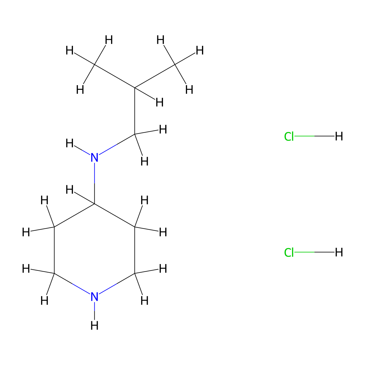 N-Isobutylpiperidine-4-amine dihydrochloride molecular structure, CAS 1233951-79-5