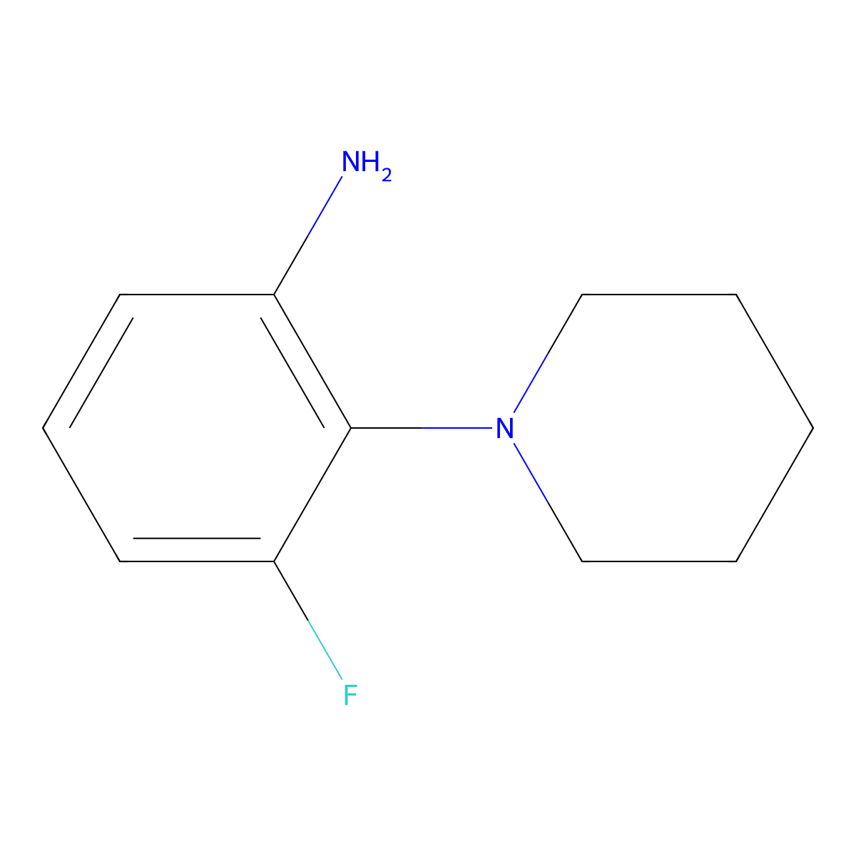 3-Fluoro-2-(piperidin-1-yl)aniline molecular structure, CAS 1233951-80-8