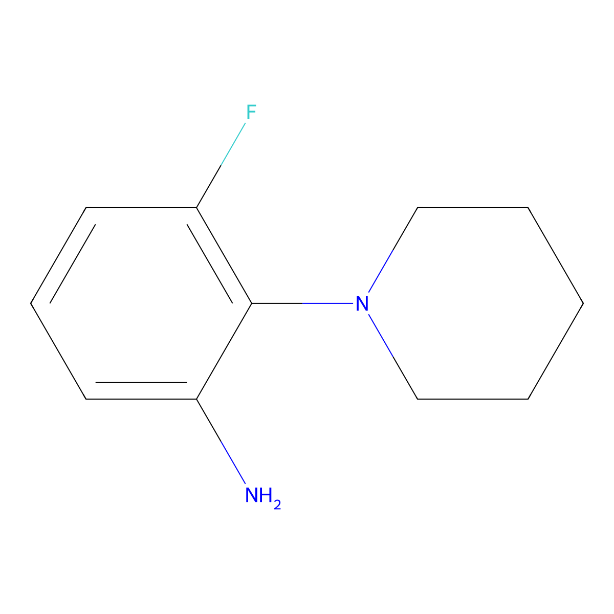 3-Fluoro-2-(piperidin-1-yl)aniline molecular structure, CAS 1233951-80-8