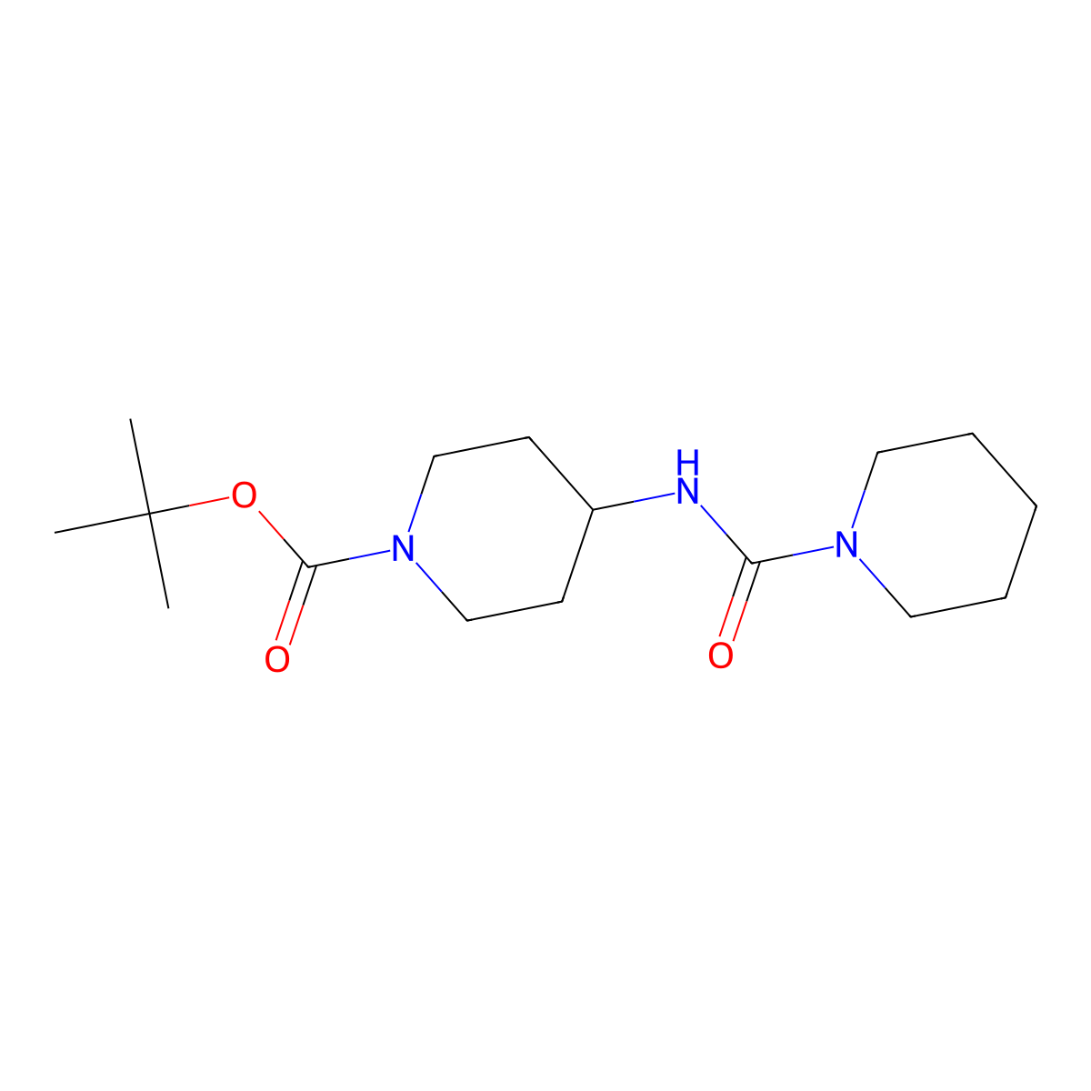 tert-Butyl 4-[(piperidine-1-carbonyl)amino]piperidine-1-carboxylate molecular structure, CAS 1233951-93-3