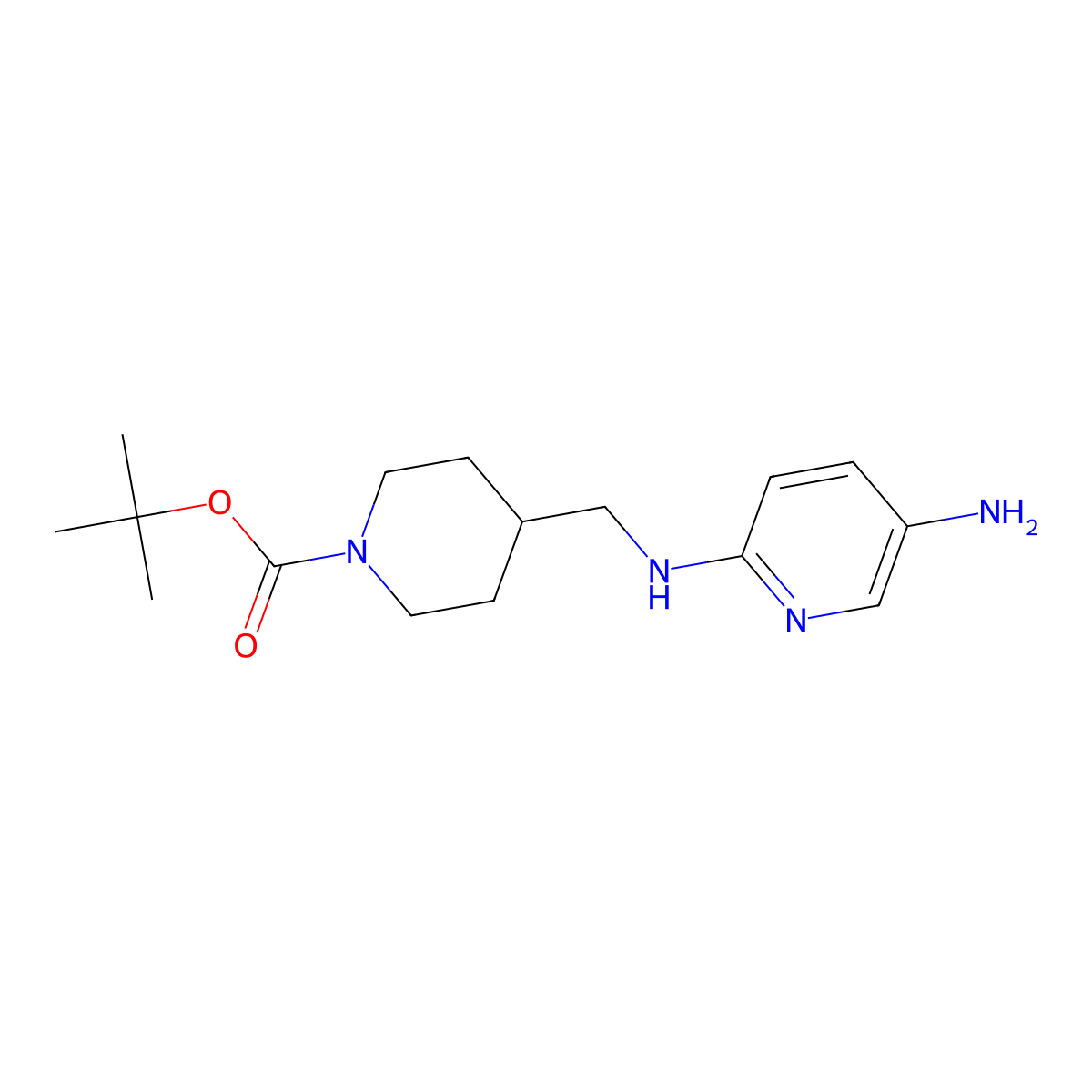 tert-Butyl 4-[(5-aminopyridin-2-ylamino)methyl]piperidine-1-carboxylate molecular structure, CAS 1233951-94-4