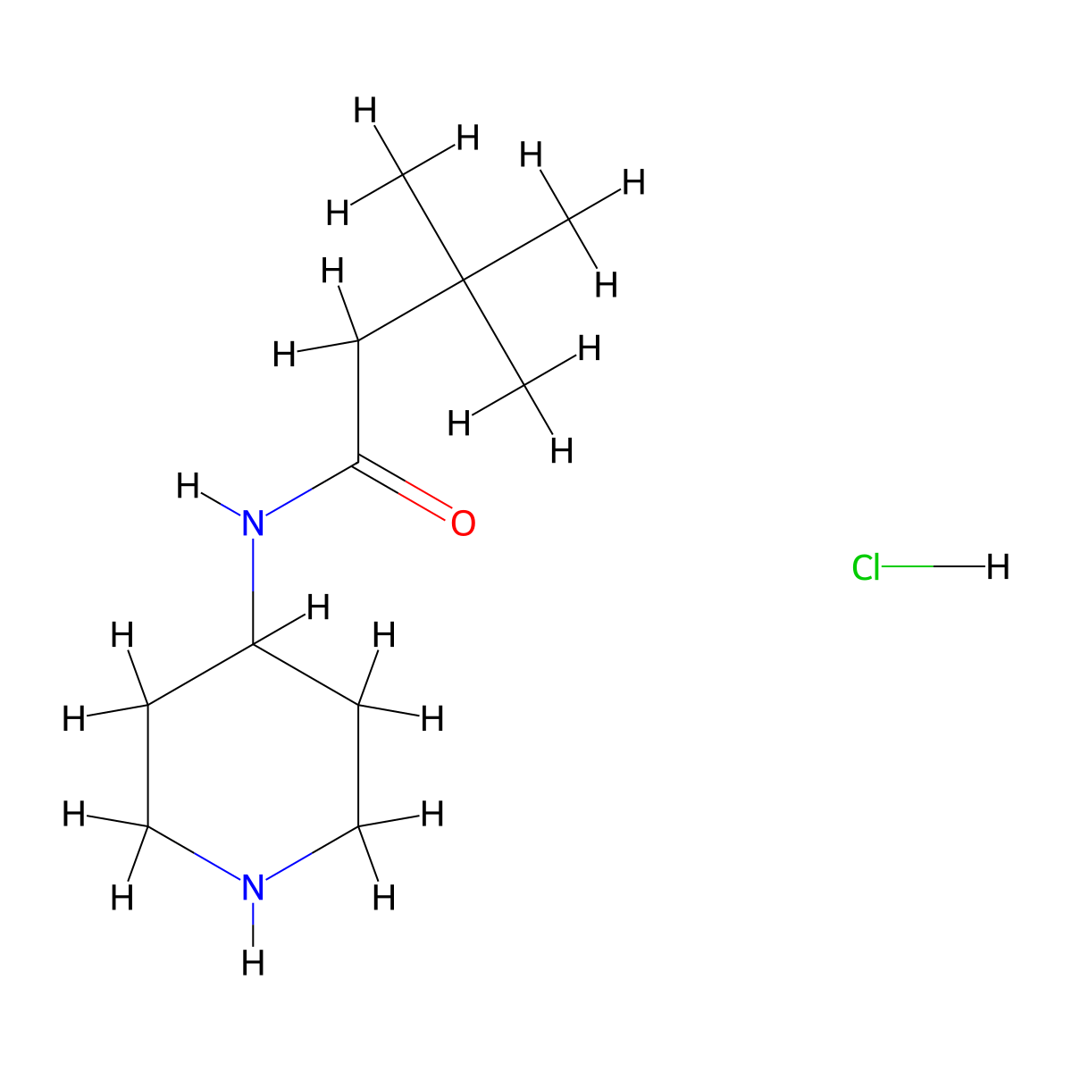 3,3-Dimethyl-N-(piperidine-4-yl)butanamido hydrochloride molecular structure, CAS 1233951-98-8