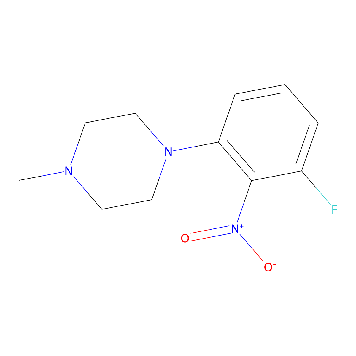 1-(3-Fluoro-2-nitrophenyl)-4-methylpiperazine molecular structure, CAS 1233952-00-5
