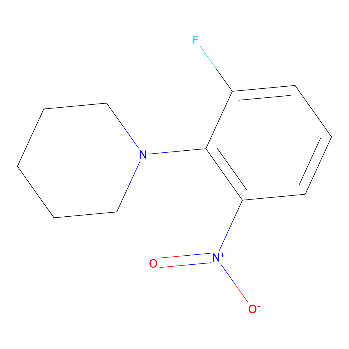 1-(2-Fluoro-6-nitrophenyl)piperidine molecular structure, CAS 1233952-03-8