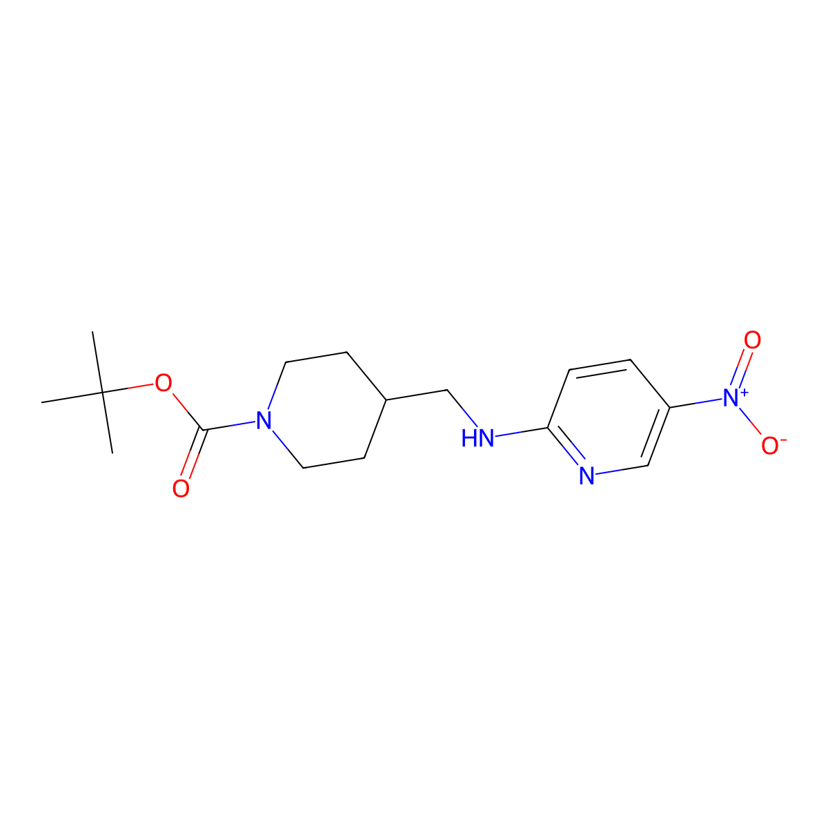 tert-Butyl 4-[(5-nitropyridin-2-ylamino)methyl]piperidine-1-carboxylate molecular structure, CAS 1233952-06-1