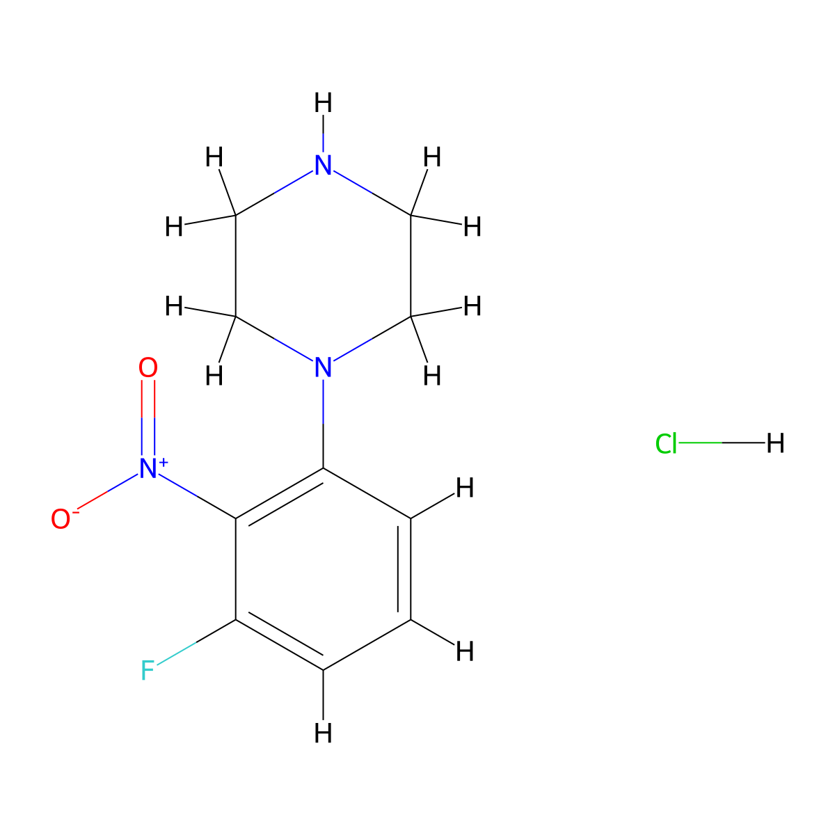 1-(3-Fluoro-2-nitrophenyl)piperazine hydrochloride molecular structure, CAS 1233952-08-3