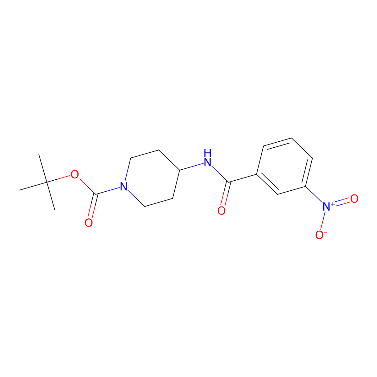 tert-Butyl 4-(3-nitrobenzamido)piperidine-1-carboxylate molecular structure, CAS 1233952-09-4