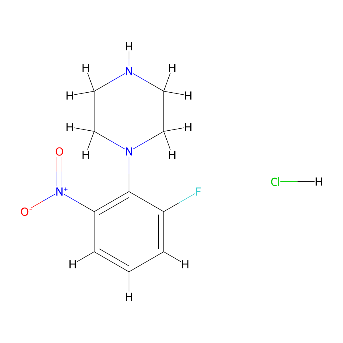 1-(2-Fluoro-6-nitrophenyl)piperazine hydrochloride molecular structure, CAS 1233952-17-4