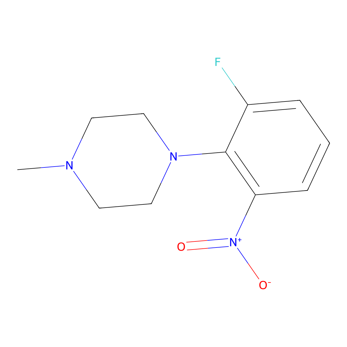 1-(2-Fluoro-6-nitrophenyl)-4-methylpiperazine molecular structure, CAS 1233952-28-7