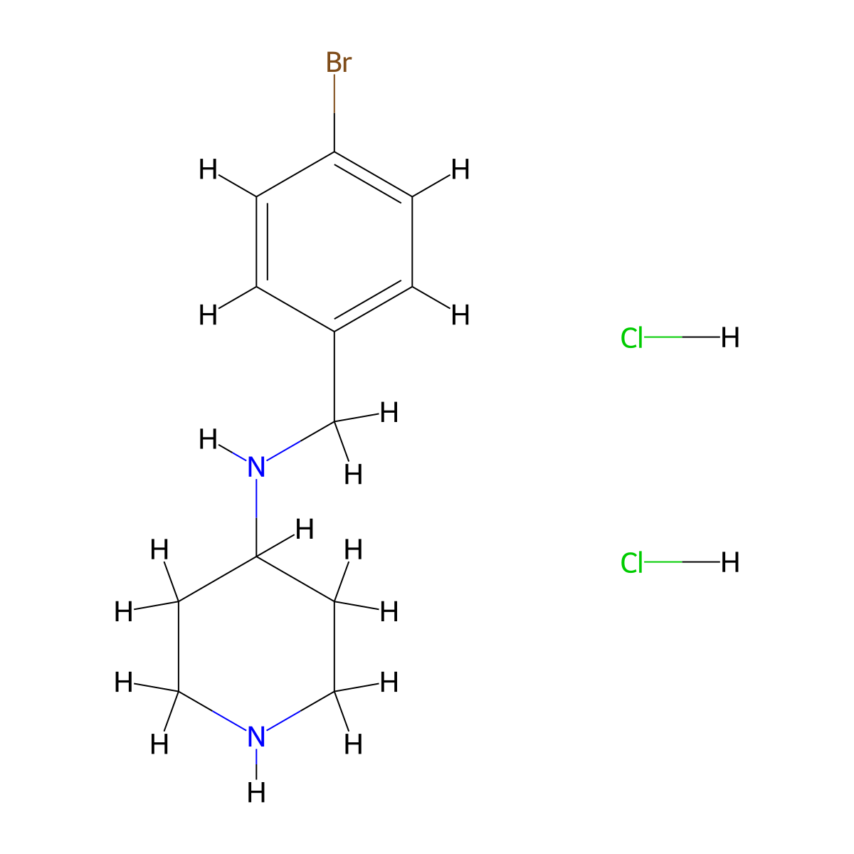 N-(4-Bromobenzyl)piperidine-4-amine dihydrochloride molecular structure, CAS 1233952-38-9