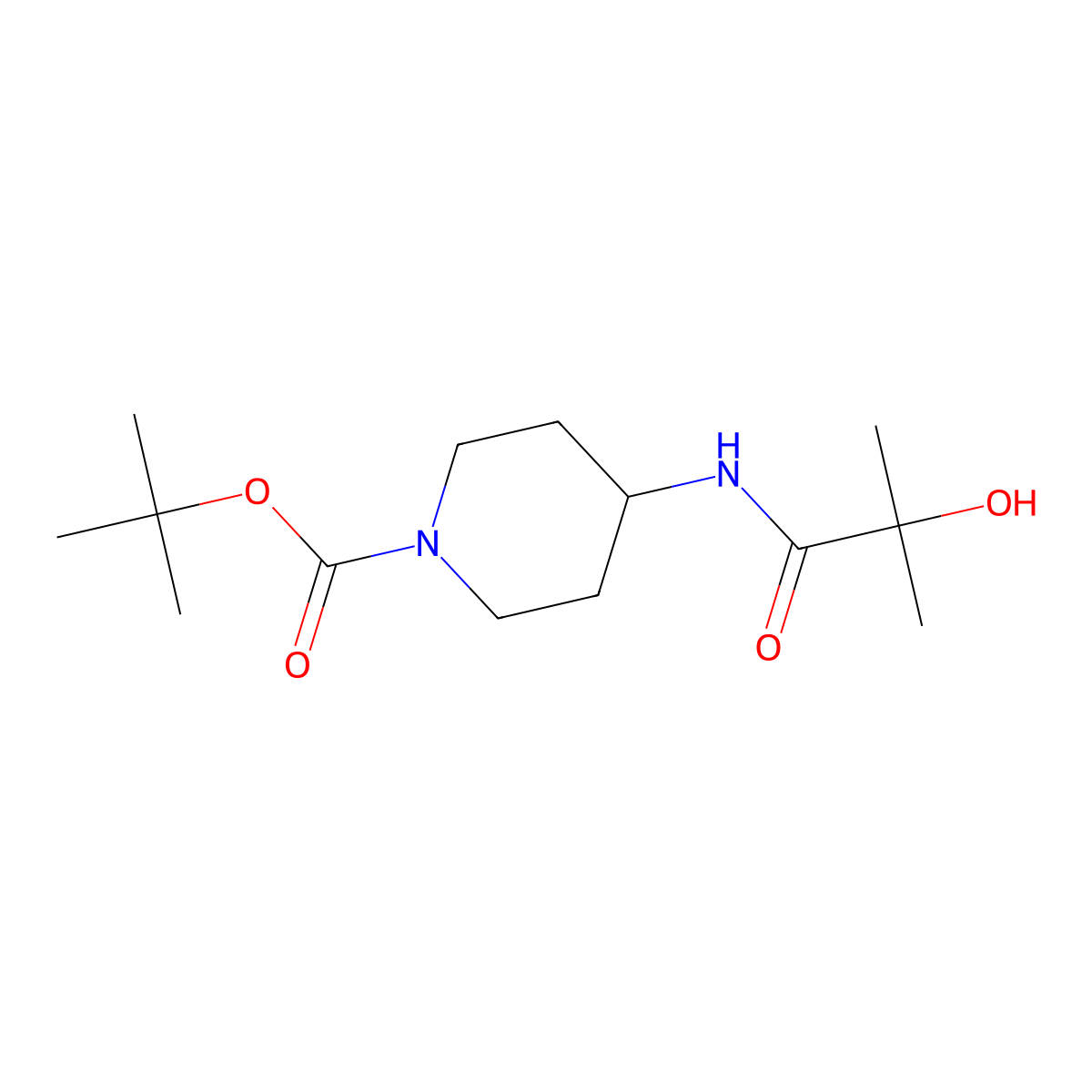 tert-Butyl 4-(2-hydroxy-2-methylpropanamido)piperidine-1-carboxylate molecular structure, CAS 1233952-42-5