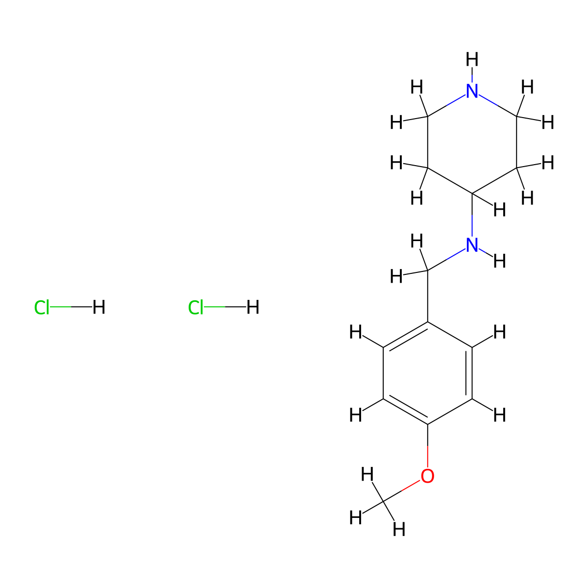 N-(4-Methoxybenzyl)piperidine-4-amine dihydrochloride molecular structure, CAS 1233952-46-9