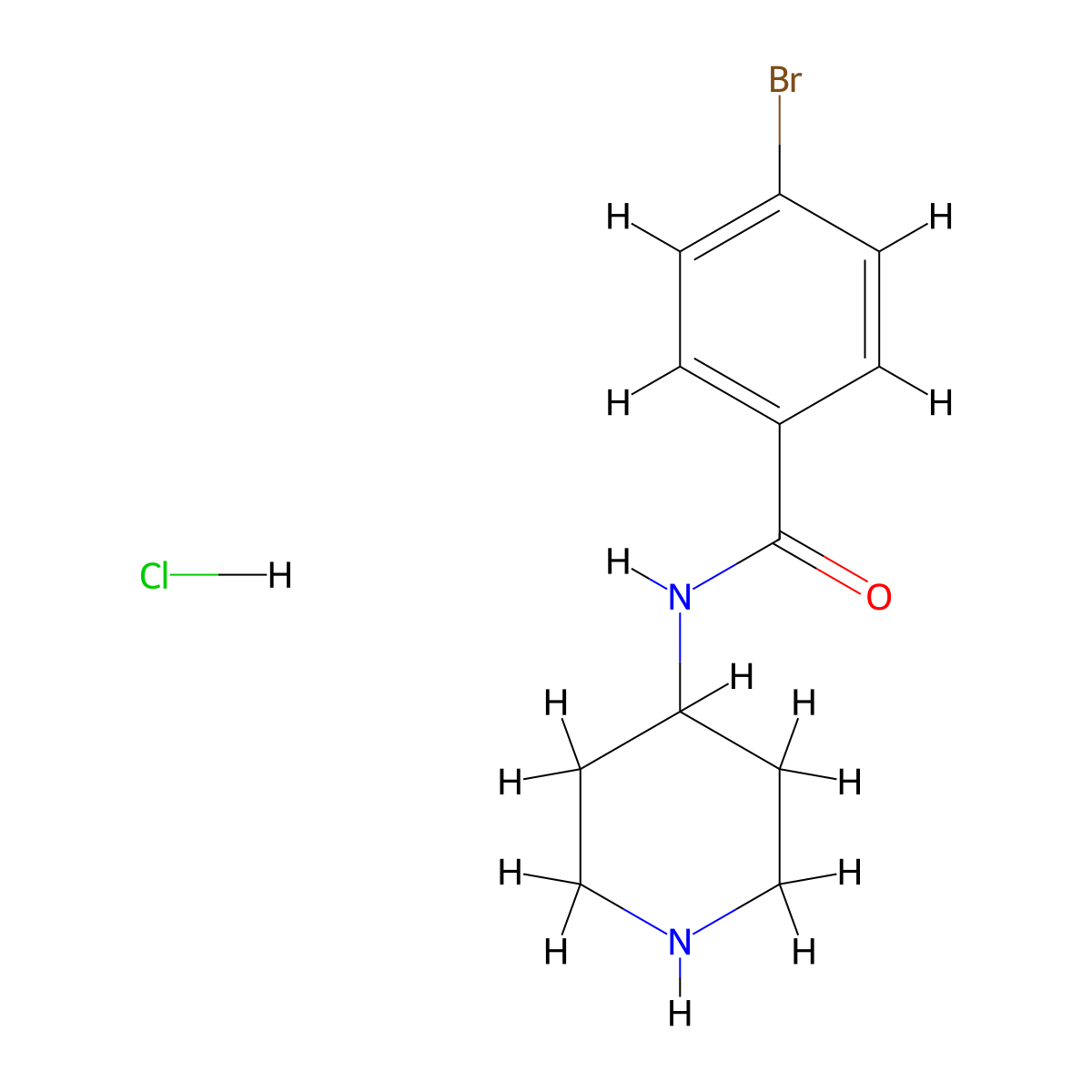 4-Bromo-N-(piperidin-4-yl)benzamide hydrochloride molecular structure, CAS 1233952-50-5