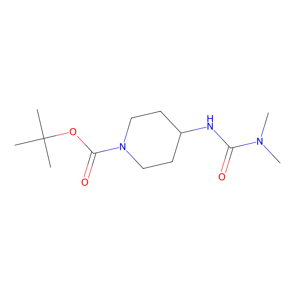 tert-Butyl 4-(3,3-dimethylureido)piperidine-1-carboxylate molecular structure, CAS 1233952-52-7