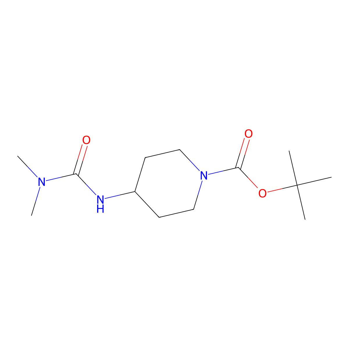 tert-Butyl 4-(3,3-dimethylureido)piperidine-1-carboxylate molecular structure, CAS 1233952-52-7